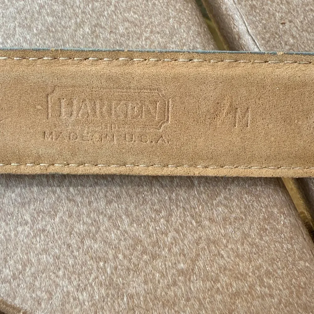 Harken Cream Leather Belt with Silver Buckle Med